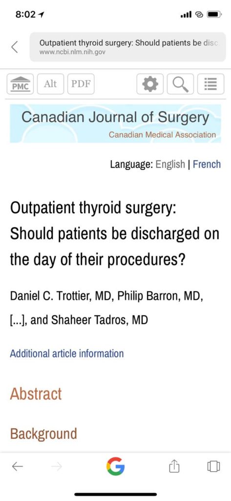 We are proud that alzahra cancer center being the first center in Middle East performing thyroid and parathyroid surgeries as outpatient do the patient can home same day