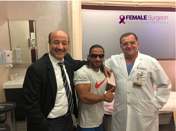With Dr Basim and our body builder patient
