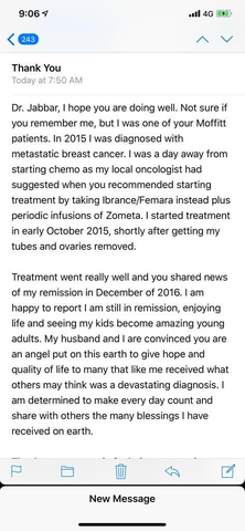 Testimony of patient with breast cancer 3 Testimonial